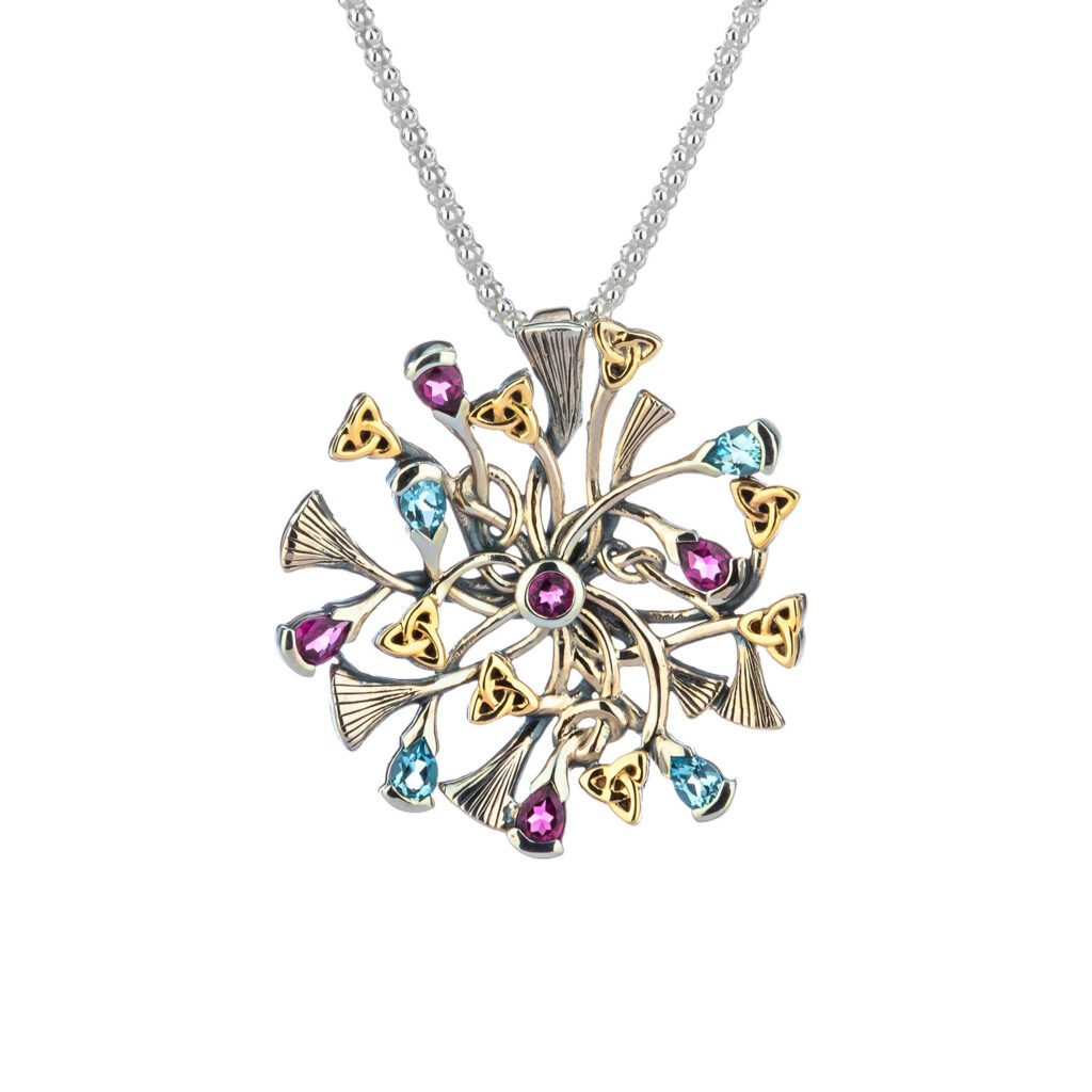 Blue Topaz and Rhodolite Rhapsody Pendant | Keith Jack